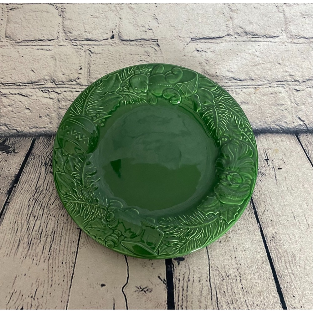 Vietri Majolica Green 8 1/2 Christmas Wreath Salad Plate Made Italy 7909/21 - Picture 2 of 4
